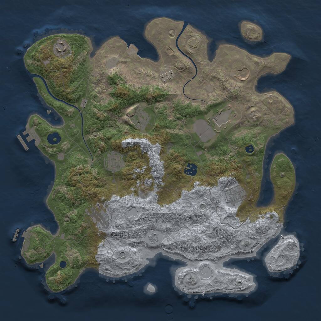 Rust Map: Procedural Map, Size: 3750, Seed: 371046170, 15 Monuments