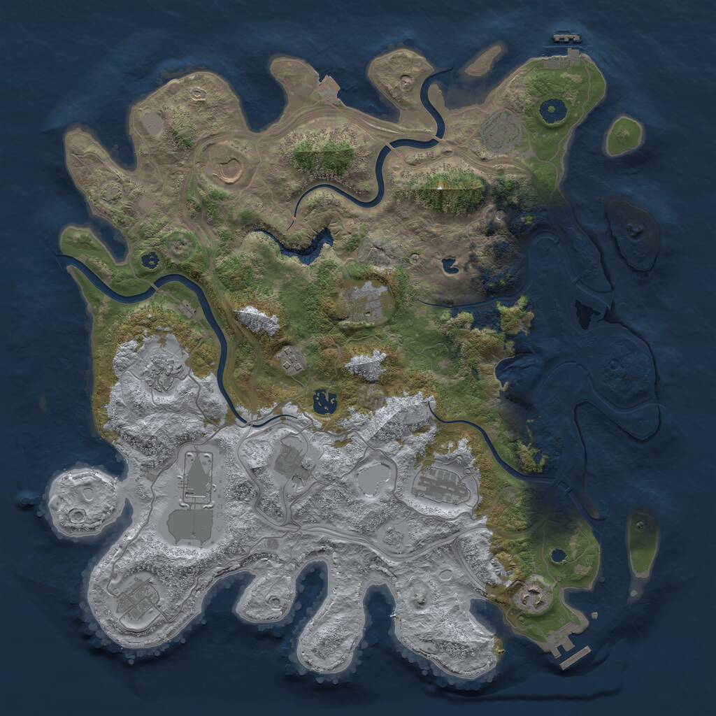 Rust Map: Procedural Map, Size: 4250, Seed: 16790716, 17 Monuments