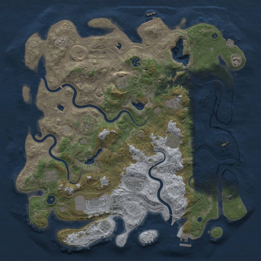 Rust Map: Procedural Map, Size: 4500, Seed: 1000512339, 17 Monuments