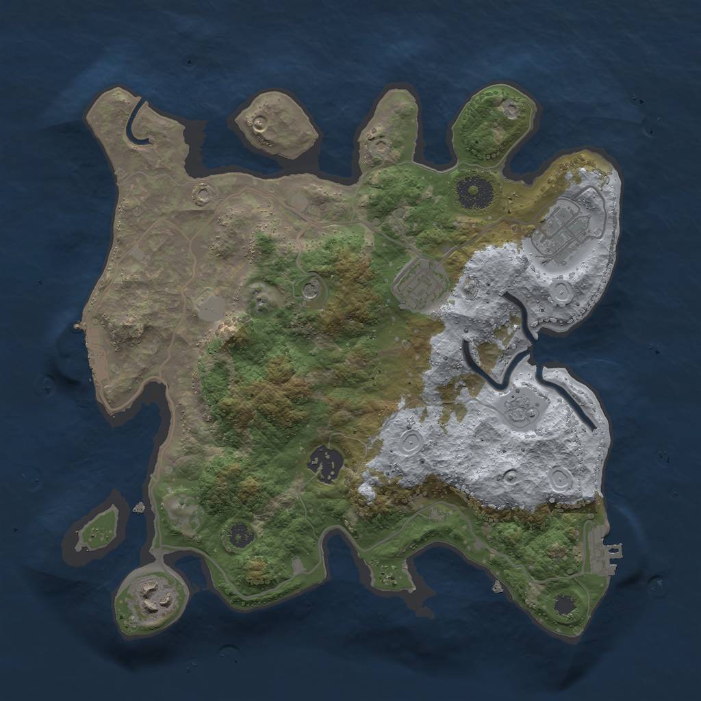 Rust Map: Procedural Map, Size: 3000, Seed: 52113, 11 Monuments