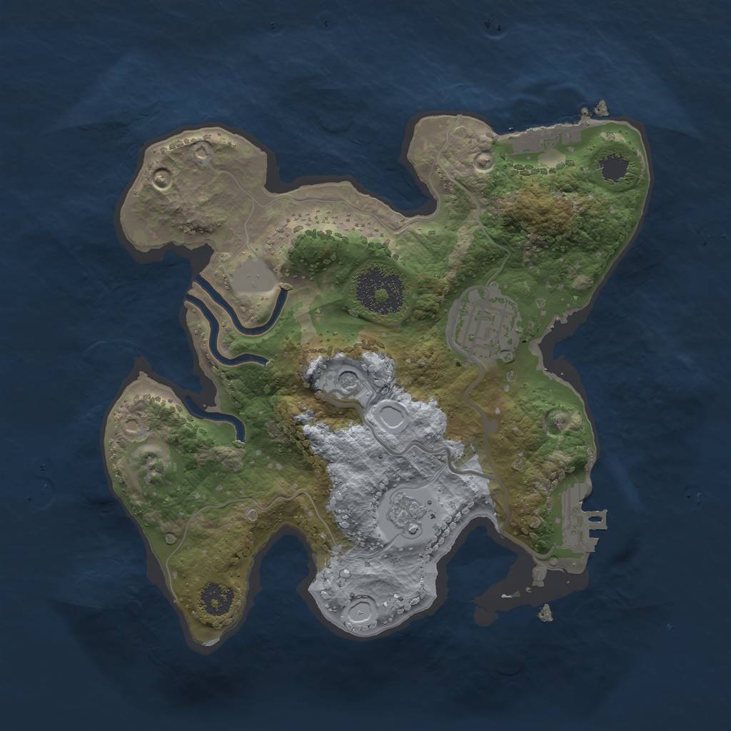 Rust Map: Procedural Map, Size: 2300, Seed: 420974143, 8 Monuments