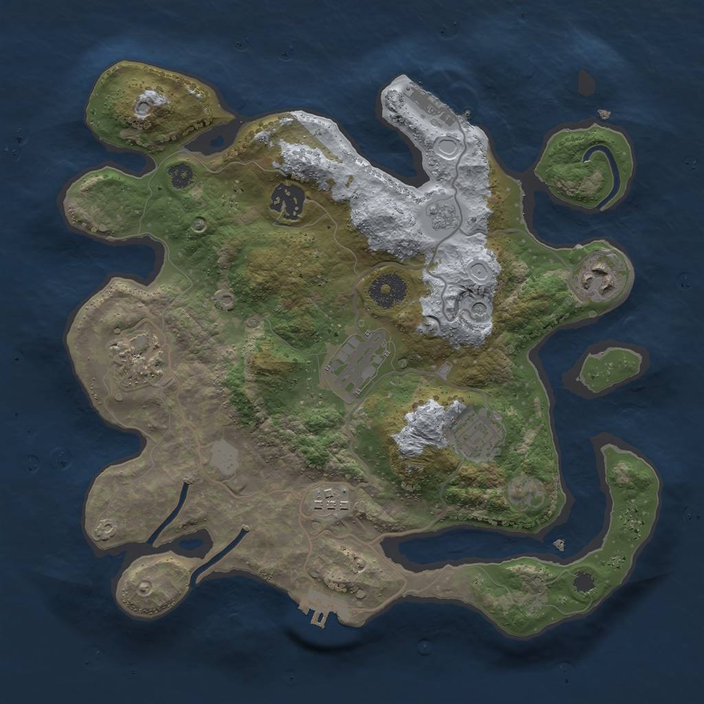 Rust Map: Procedural Map, Size: 3000, Seed: 62789538, 13 Monuments