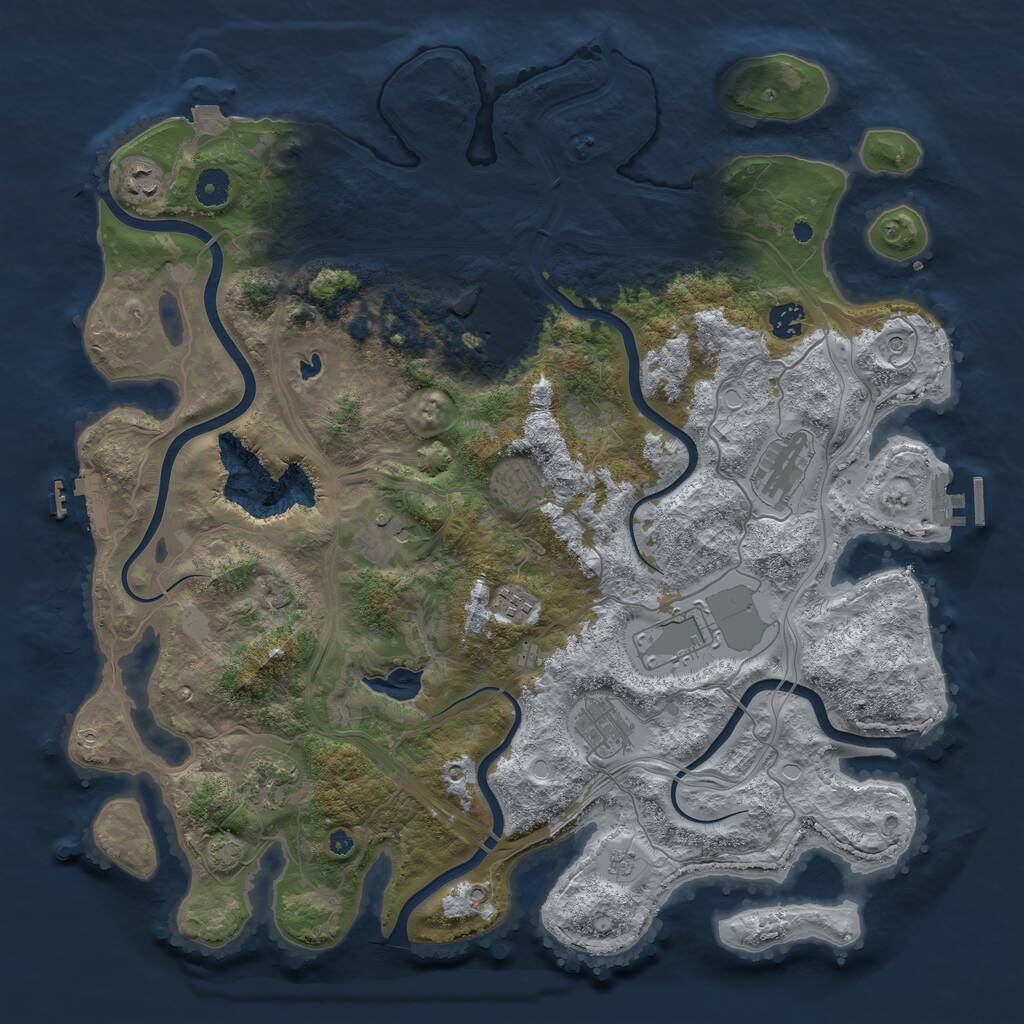 Rust Map: Procedural Map, Size: 4250, Seed: 954344026, 16 Monuments