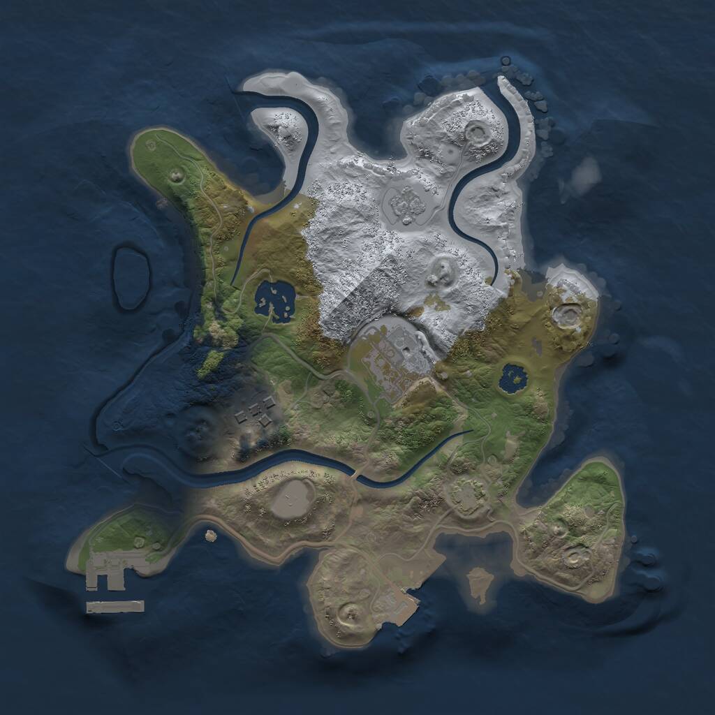 Rust Map: Procedural Map, Size: 2500, Seed: 12312, 7 Monuments