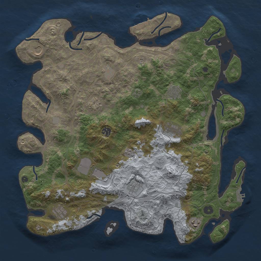 Rust Map: Procedural Map, Size: 4250, Seed: 1549083649, 18 Monuments