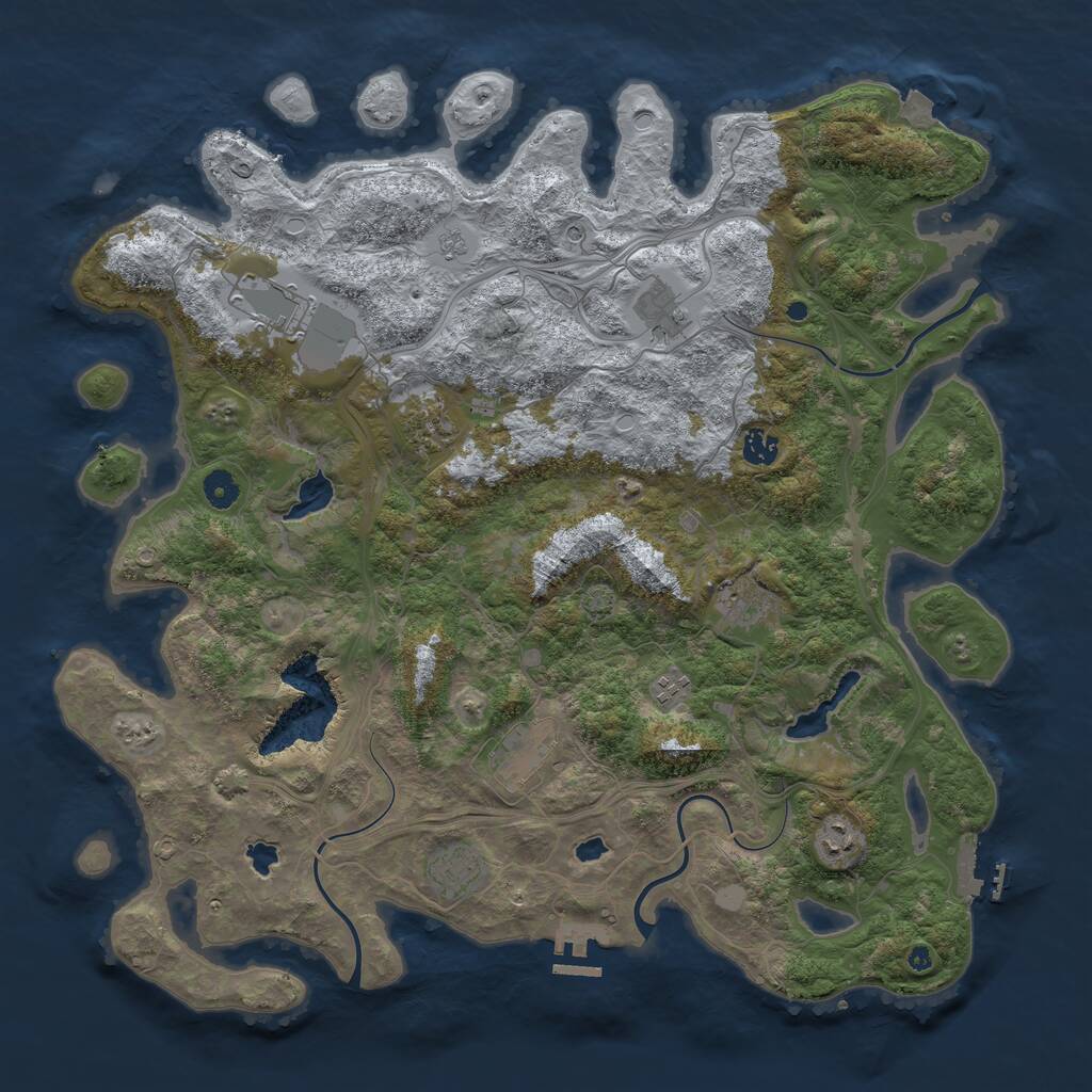 Rust Map: Procedural Map, Size: 4500, Seed: 987123, 15 Monuments