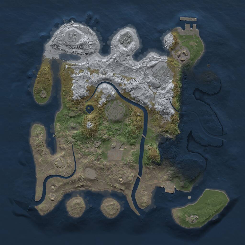 Rust Map: Procedural Map, Size: 3000, Seed: 1113618605, 10 Monuments