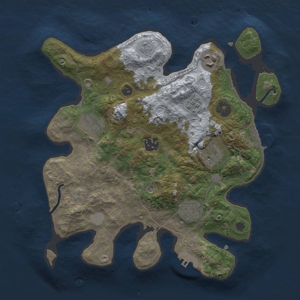 Rust Map: Procedural Map, Size: 3000, Seed: 619709048, 13 Monuments