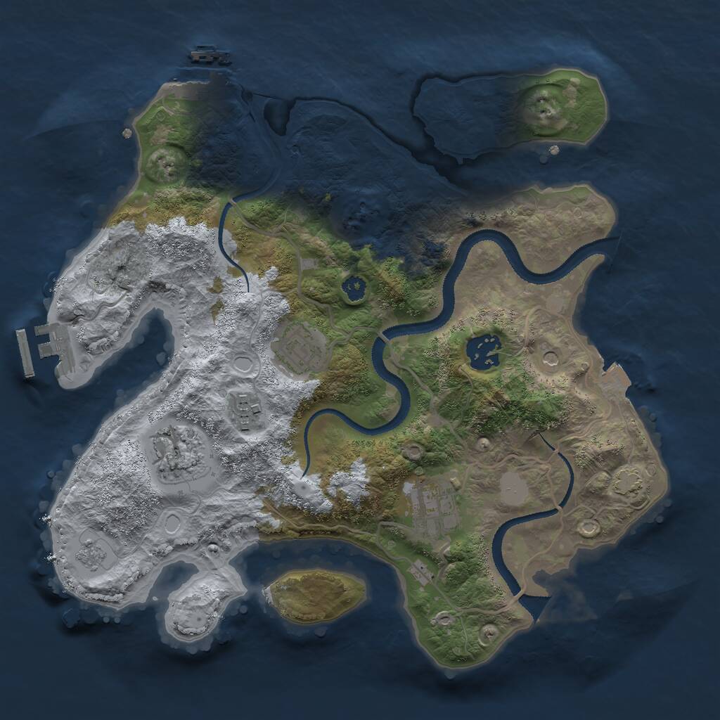 Rust Map: Procedural Map, Size: 3000, Seed: 23008, 11 Monuments