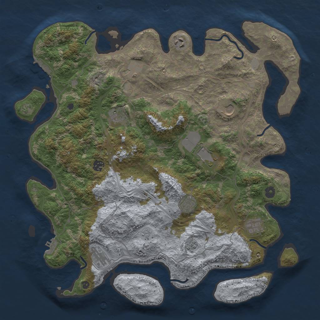 Rust Map: Procedural Map, Size: 4250, Seed: 1759208102, 16 Monuments