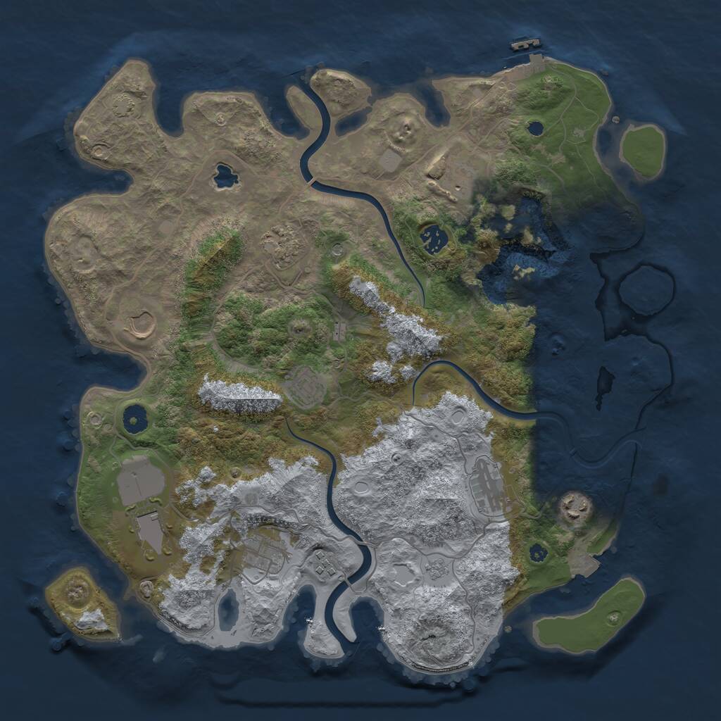 Rust Map: Procedural Map, Size: 4000, Seed: 43256, 15 Monuments