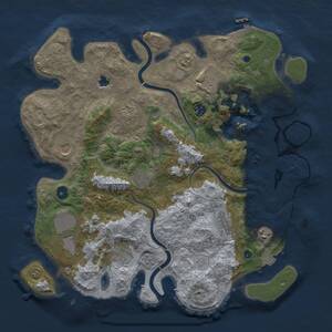 Thumbnail Rust Map: Procedural Map, Size: 4000, Seed: 43256, 15 Monuments