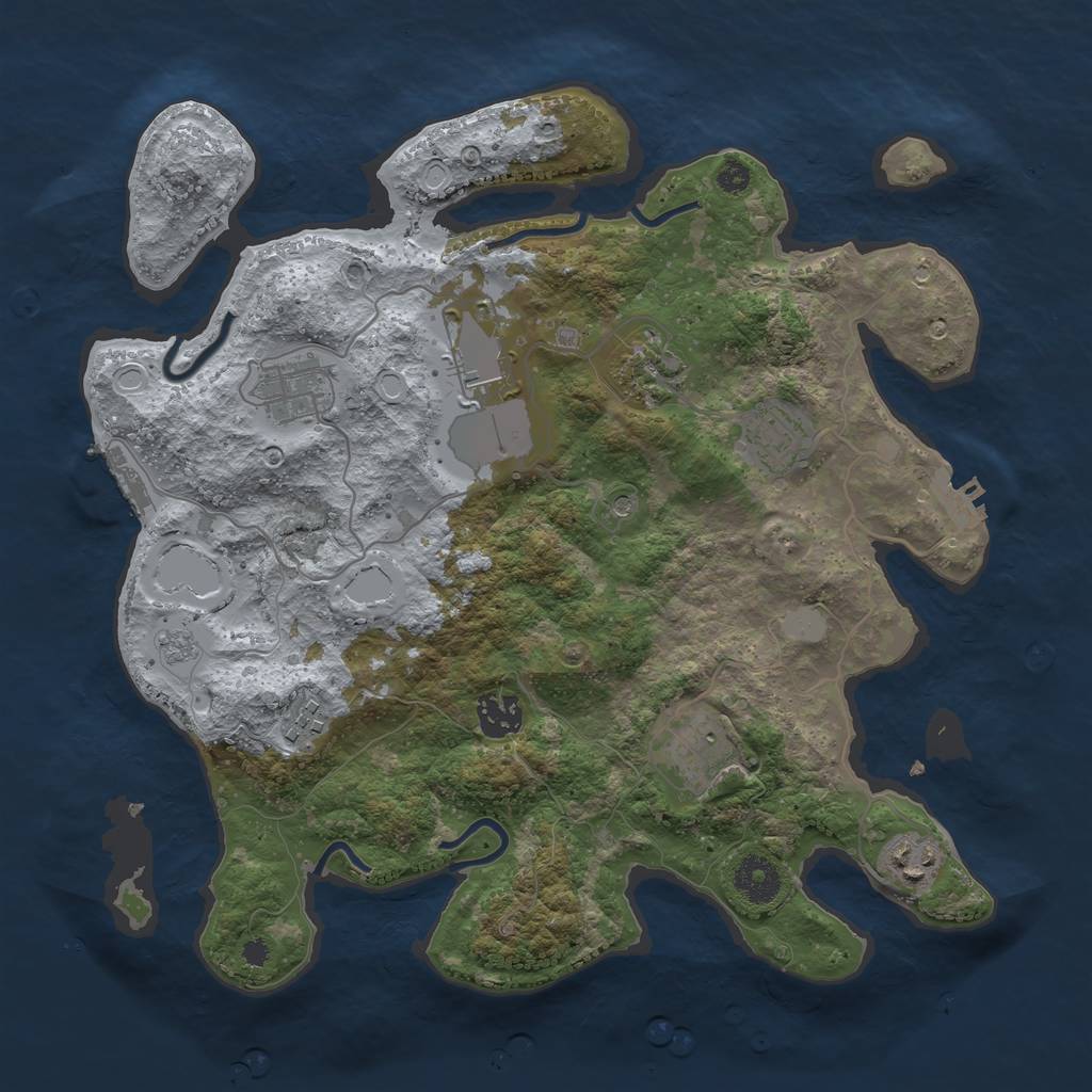 Rust Map: Procedural Map, Size: 3500, Seed: 168360038, 15 Monuments