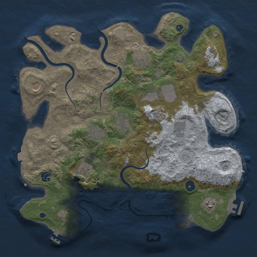 Rust Map: Procedural Map, Size: 3750, Seed: 170777132, 16 Monuments