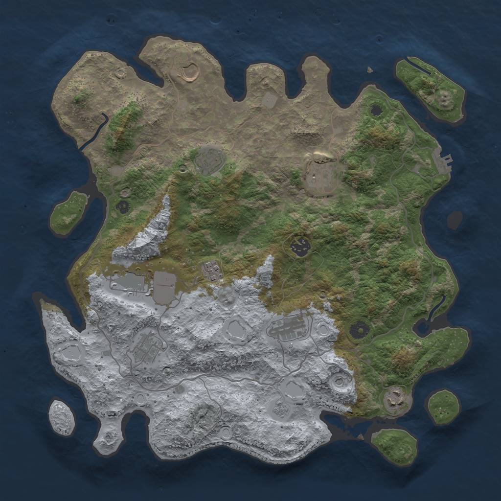 Rust Map: Procedural Map, Size: 4000, Seed: 29400523, 15 Monuments