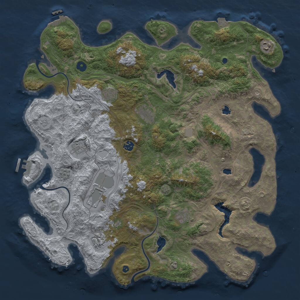 Rust Map: Procedural Map, Size: 4500, Seed: 23021972, 15 Monuments