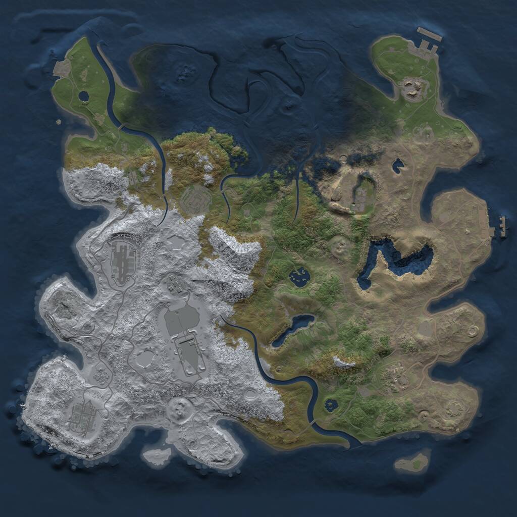 Rust Map: Procedural Map, Size: 4000, Seed: 174245, 15 Monuments