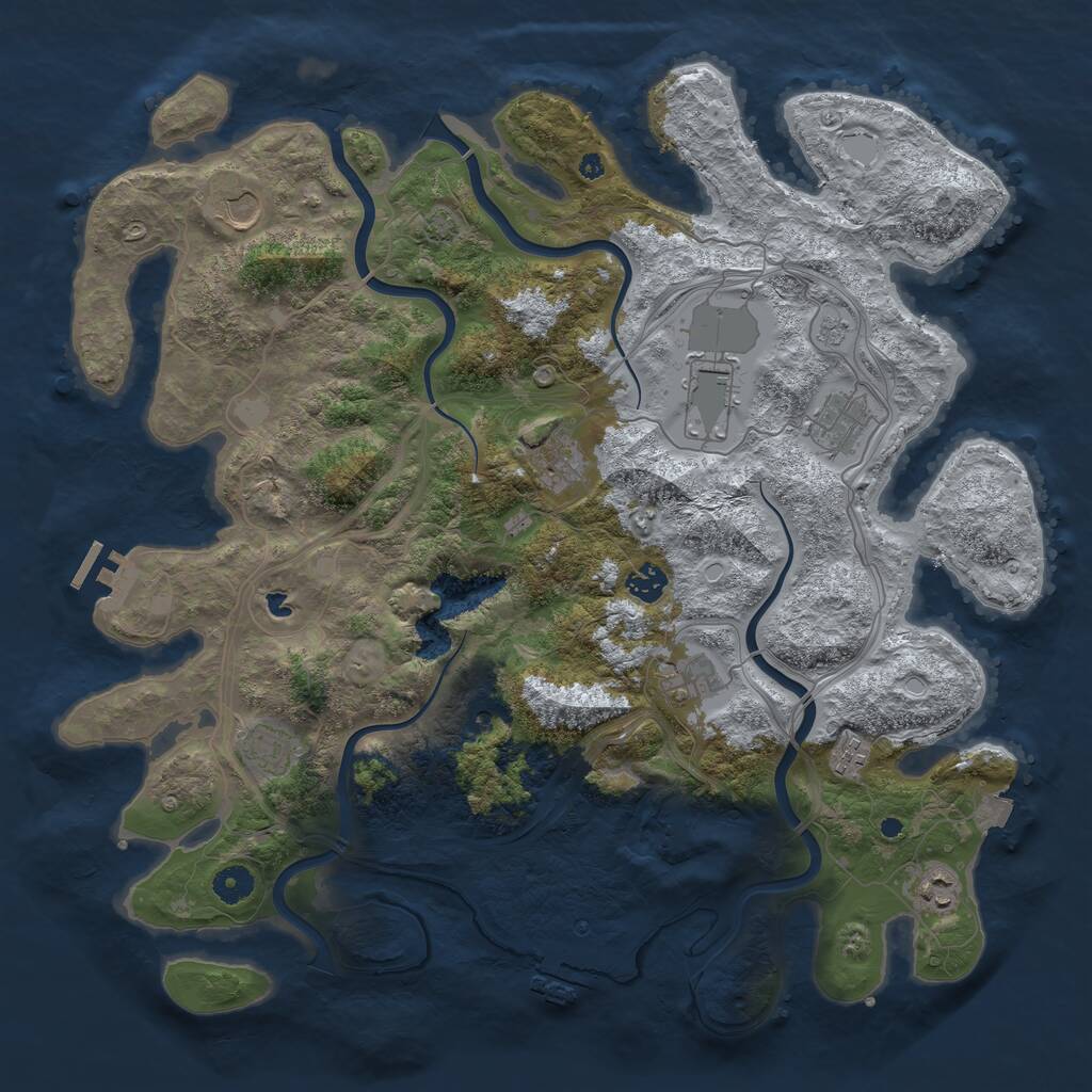 Rust Map: Procedural Map, Size: 4250, Seed: 117173761, 15 Monuments