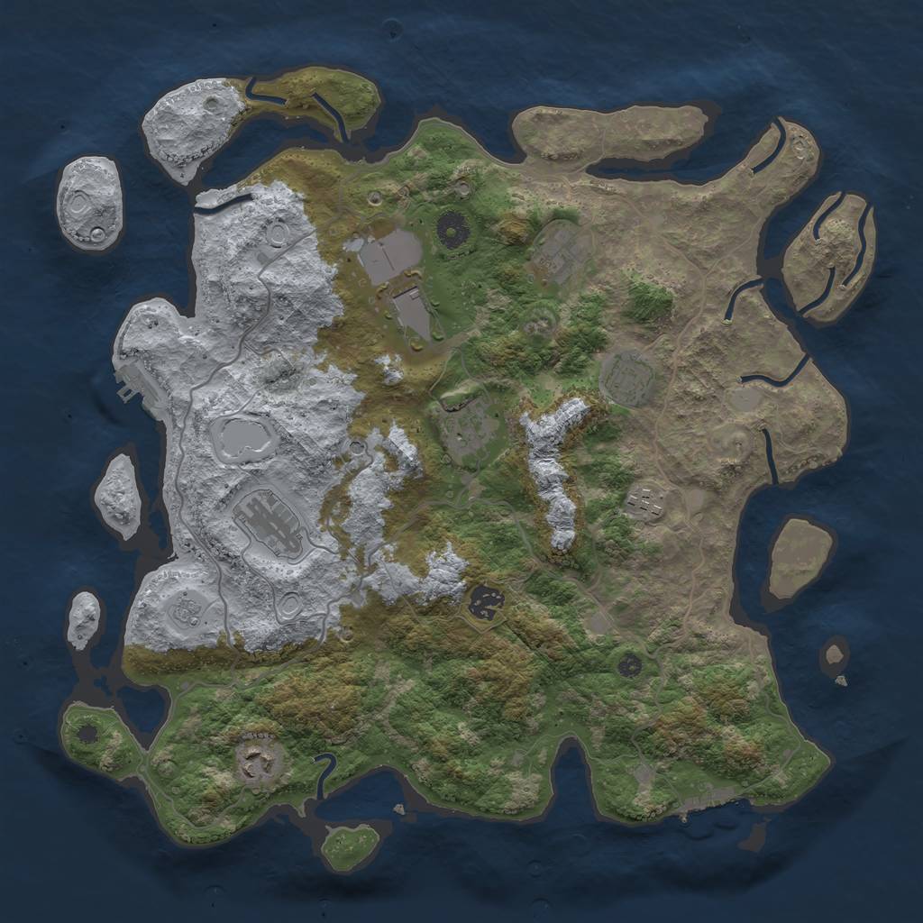 Rust Map: Procedural Map, Size: 4000, Seed: 1896730033, 15 Monuments