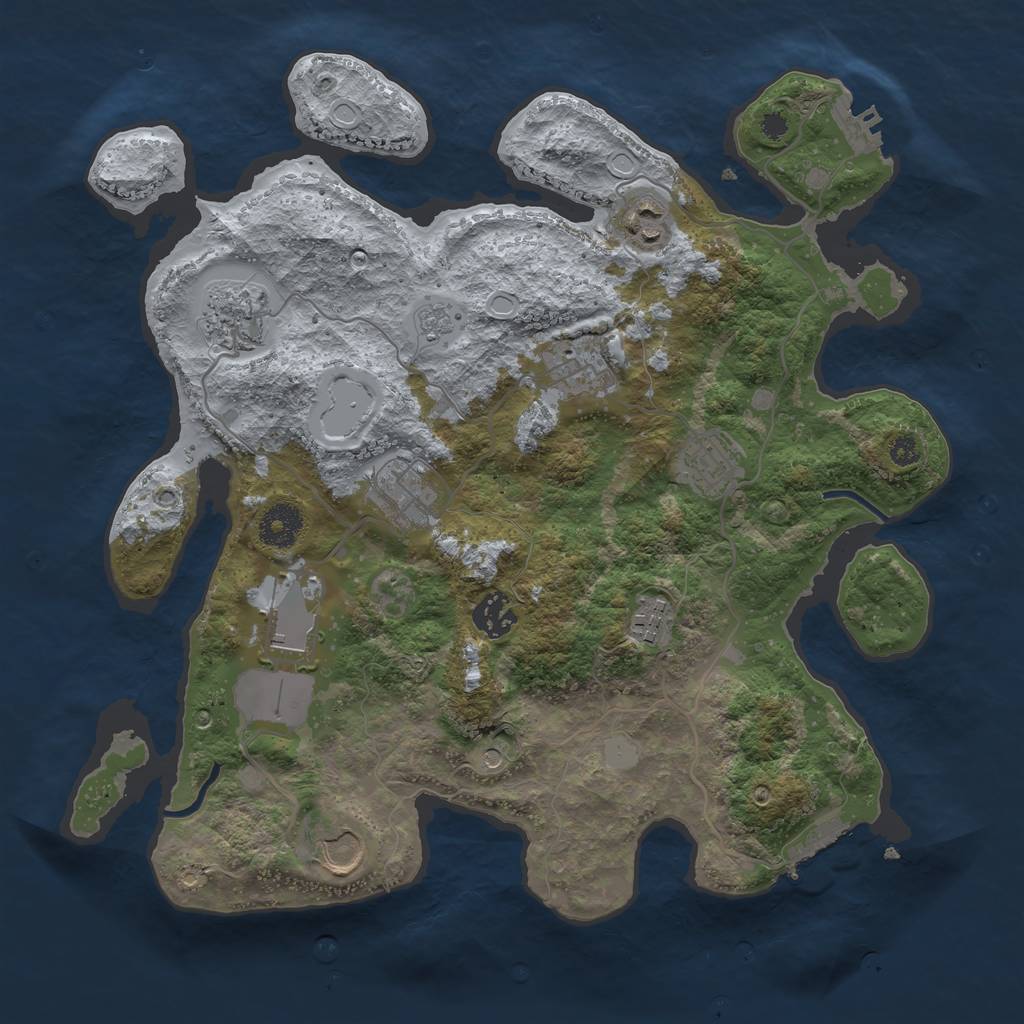 Rust Map: Procedural Map, Size: 3500, Seed: 1538738218, 16 Monuments