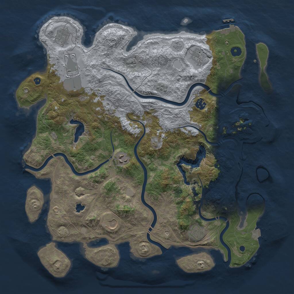 Rust Map: Procedural Map, Size: 4250, Seed: 45545544, 15 Monuments