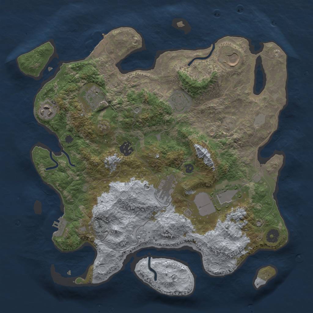 Rust Map: Procedural Map, Size: 3500, Seed: 1759208102, 14 Monuments