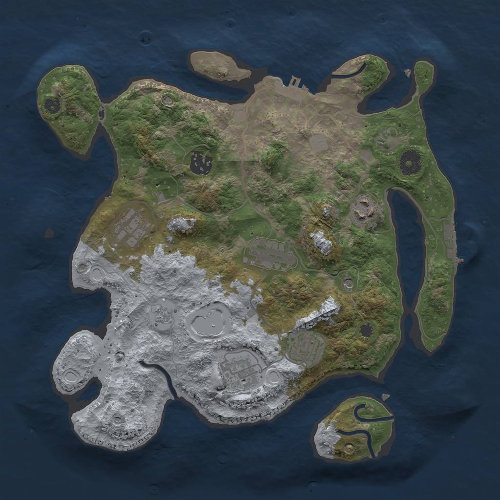 Rust Map: Procedural Map, Size: 3200, Seed: 7032023, 13 Monuments