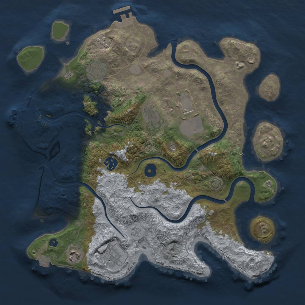 Rust Map: Procedural Map, Size: 3500, Seed: 12211874, 13 Monuments