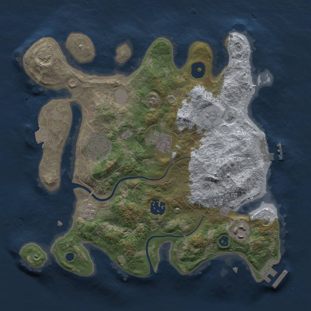 Rust Map: Procedural Map, Size: 3000, Seed: 67305744, 11 Monuments