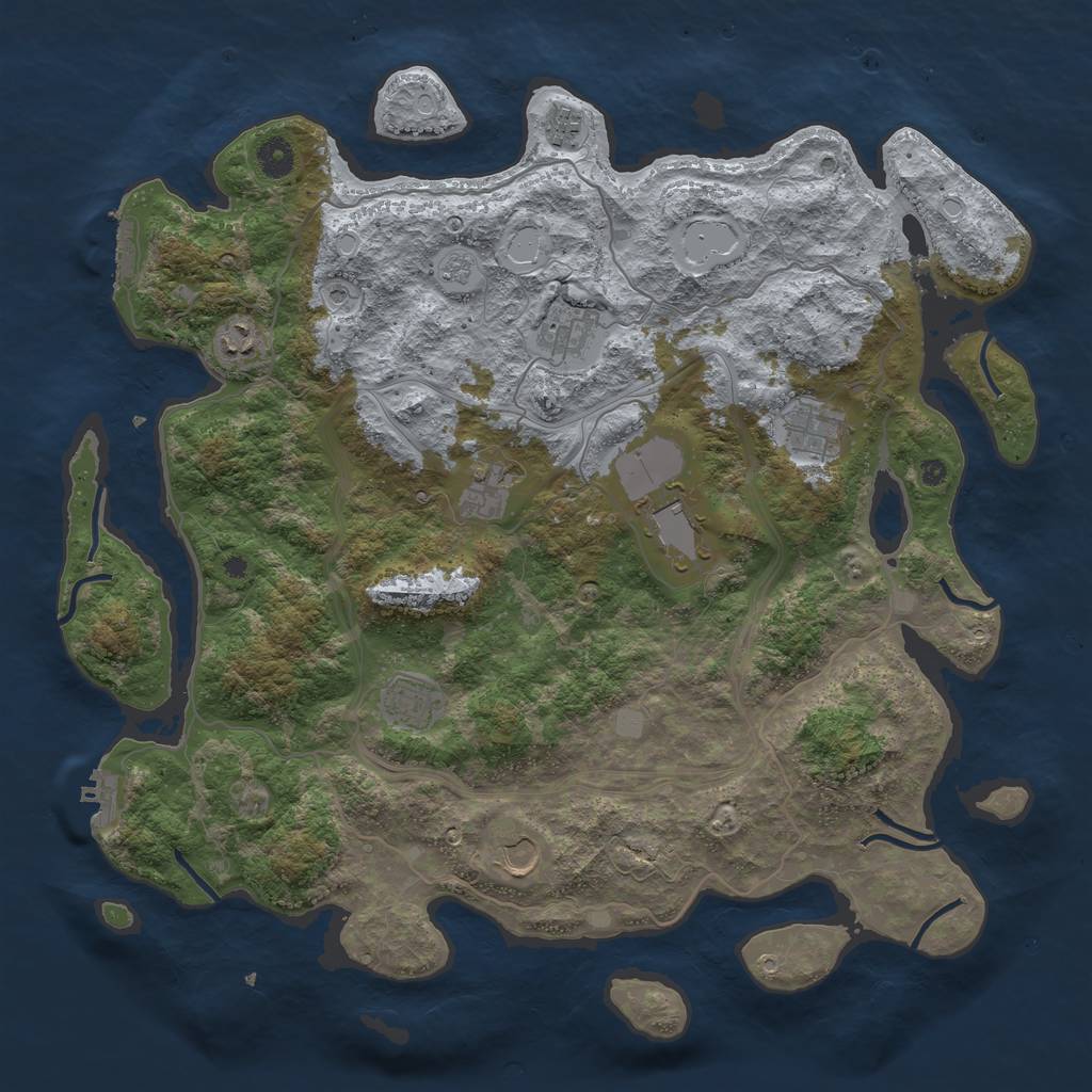 Rust Map: Procedural Map, Size: 4250, Seed: 204290910, 15 Monuments