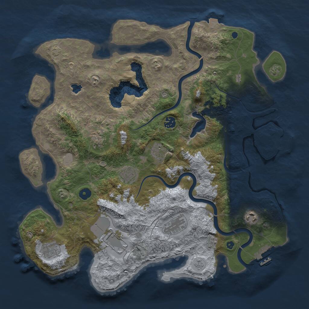 Rust Map: Procedural Map, Size: 4000, Seed: 1022659130, 15 Monuments