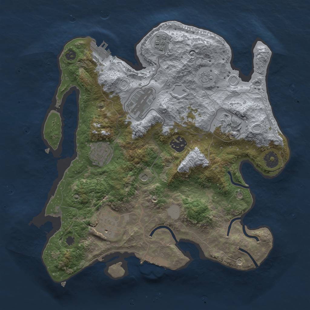 Rust Map: Procedural Map, Size: 3000, Seed: 1623312, 13 Monuments