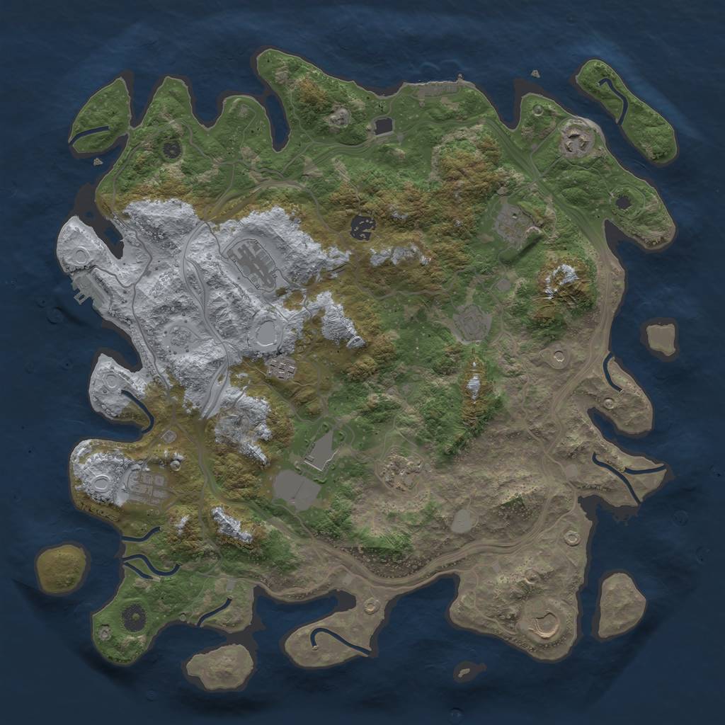 Rust Map: Procedural Map, Size: 4250, Seed: 11069, 17 Monuments