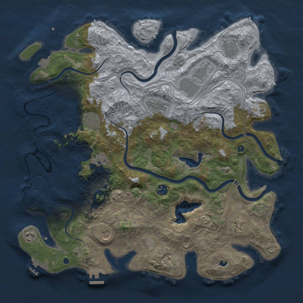 Rust Map: Procedural Map, Size: 4250, Seed: 51353184, 16 Monuments