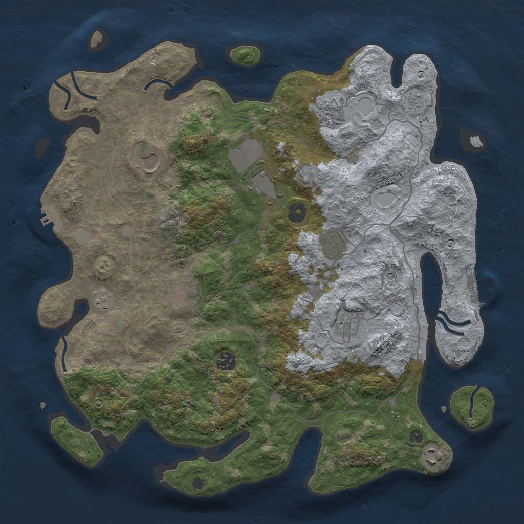 Rust Map: Procedural Map, Size: 4000, Seed: 14885652, 16 Monuments
