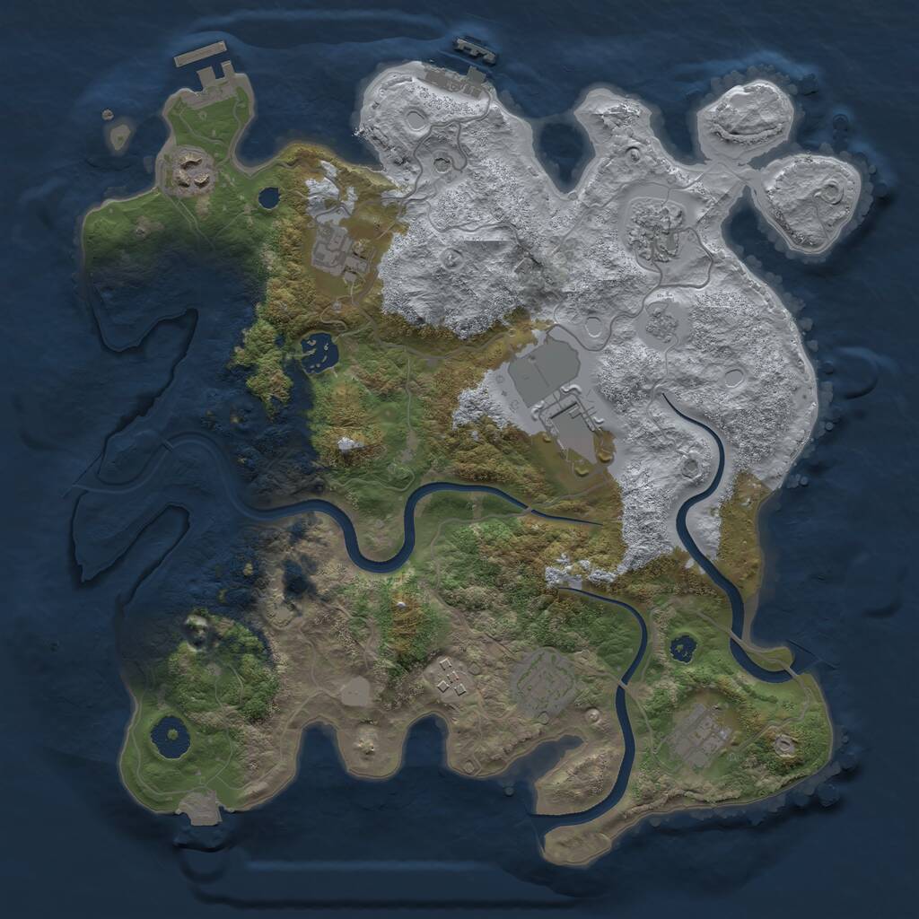 Rust Map: Procedural Map, Size: 3500, Seed: 769297, 14 Monuments