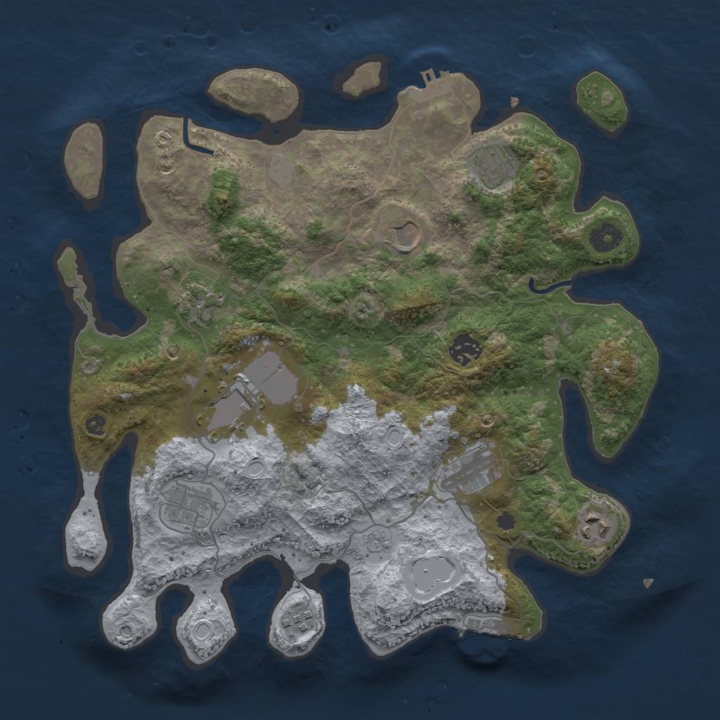Rust Map: Procedural Map, Size: 3500, Seed: 147470995, 15 Monuments