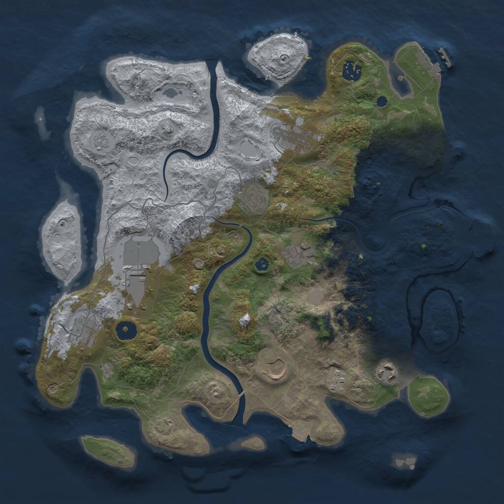 Rust Map: Procedural Map, Size: 3750, Seed: 313790, 15 Monuments