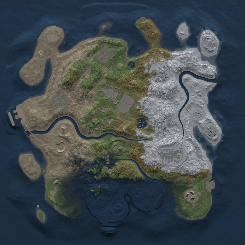 Rust Map: Procedural Map, Size: 3500, Seed: 39640262, 15 Monuments