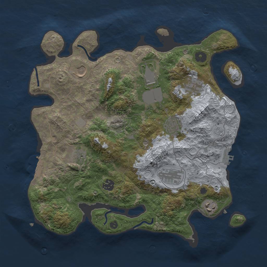 Rust Map: Procedural Map, Size: 3500, Seed: 82641687, 15 Monuments