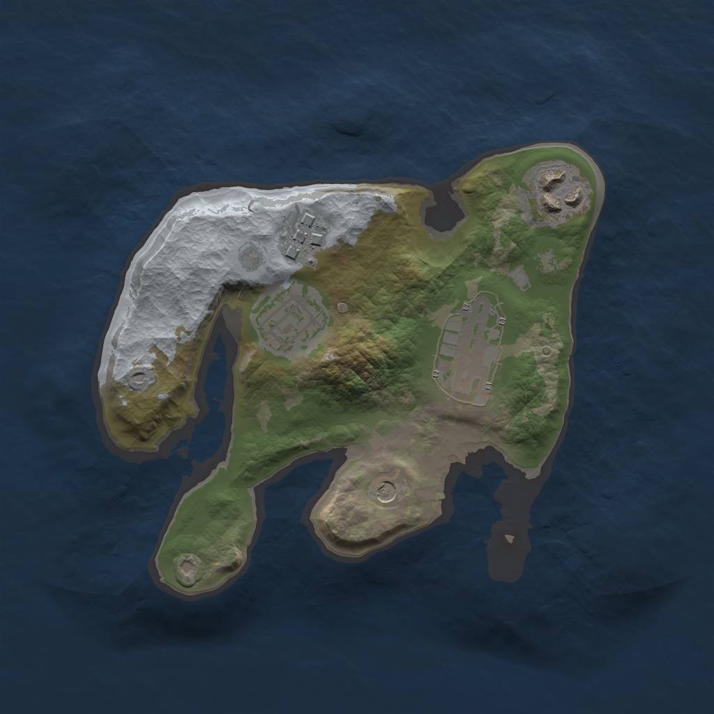 Rust Map: Barren, Size: 2200, Seed: 391, 7 Monuments