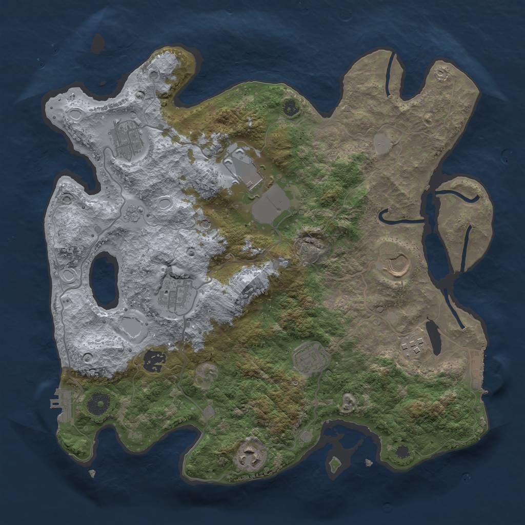 Rust Map: Procedural Map, Size: 3500, Seed: 30715859, 15 Monuments
