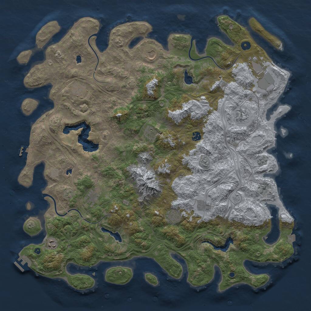 Rust Map: Procedural Map, Size: 5000, Seed: 1607350411, 17 Monuments