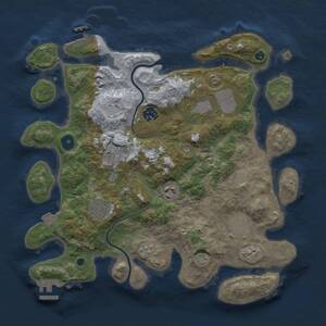 Thumbnail Rust Map: Procedural Map, Size: 3500, Seed: 1107822925, 12 Monuments