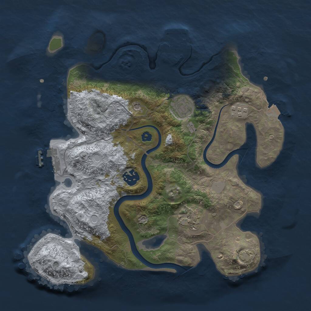 Rust Map: Procedural Map, Size: 3000, Seed: 288441375, 9 Monuments