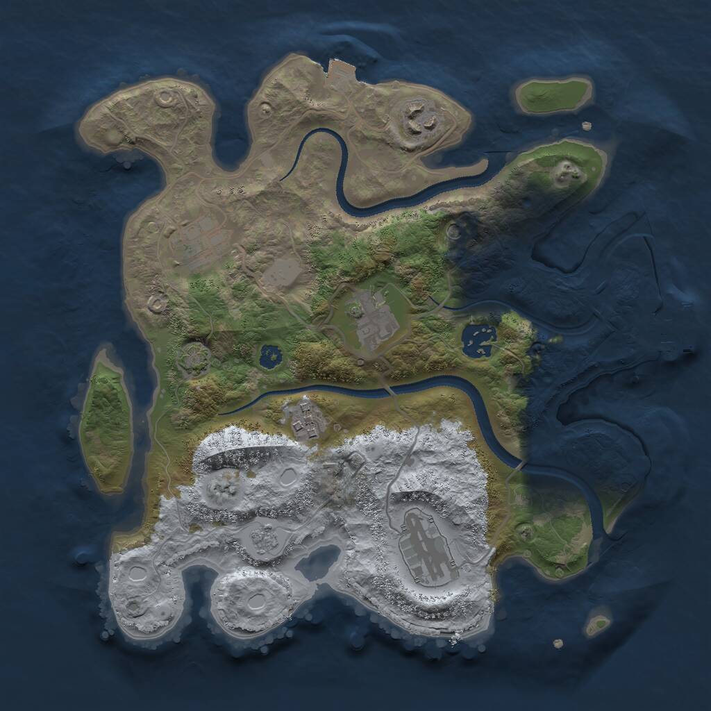 Rust Map: Procedural Map, Size: 3000, Seed: 4562, 11 Monuments