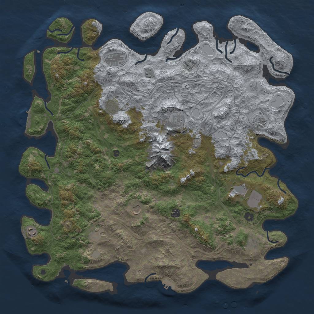 Rust Map: Procedural Map, Size: 5000, Seed: 671589587, 18 Monuments