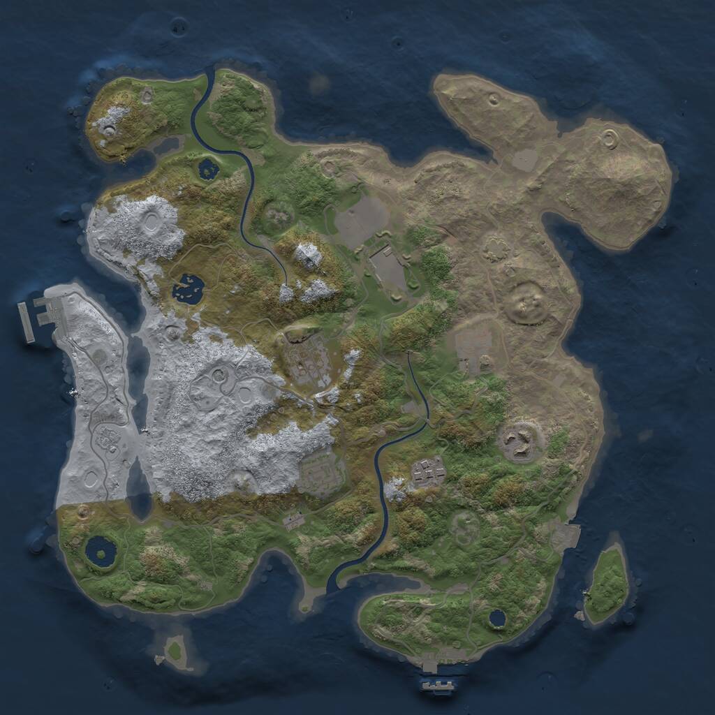 Rust Map: Procedural Map, Size: 3500, Seed: 25486914, 13 Monuments