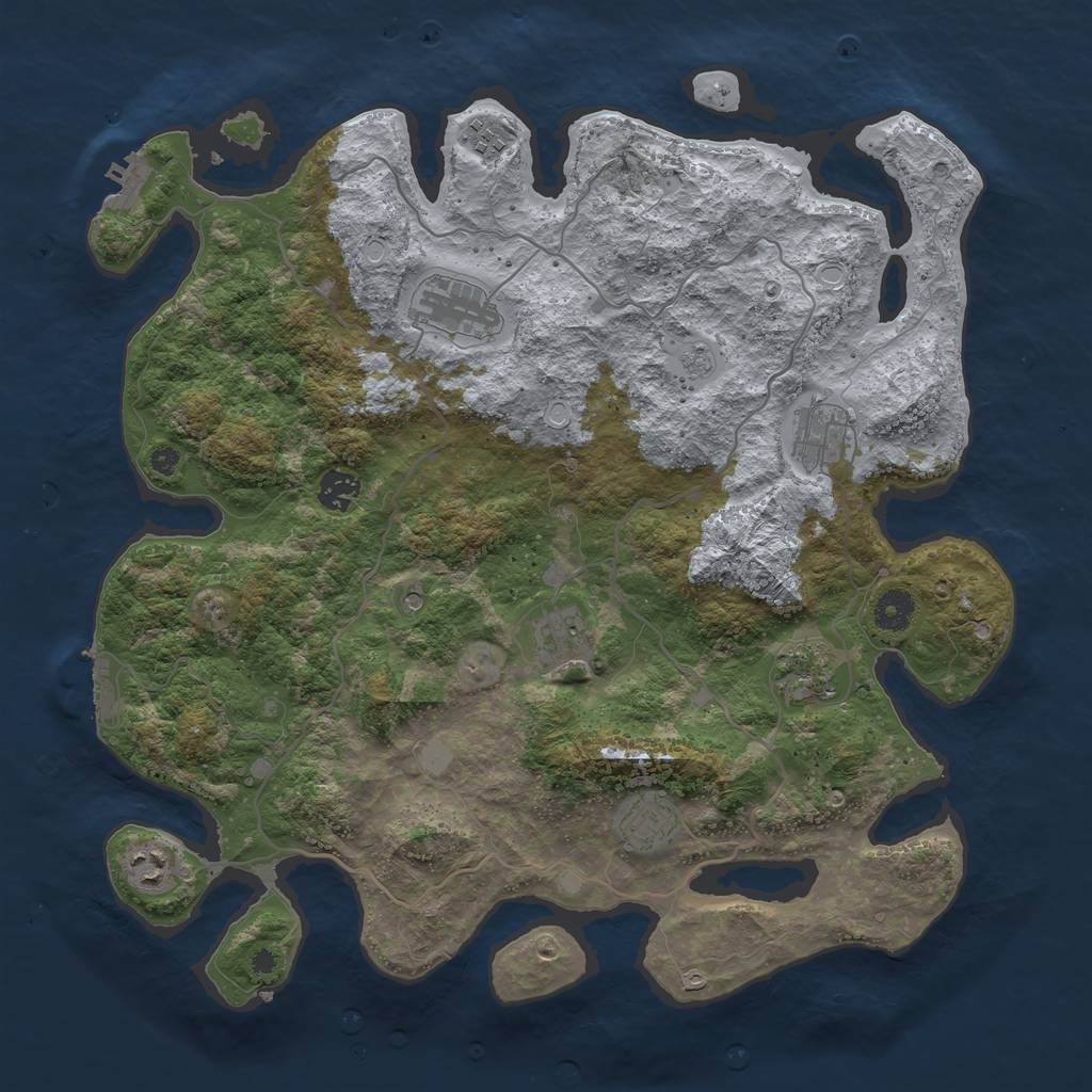 Rust Map: Procedural Map, Size: 4000, Seed: 557412839, 15 Monuments