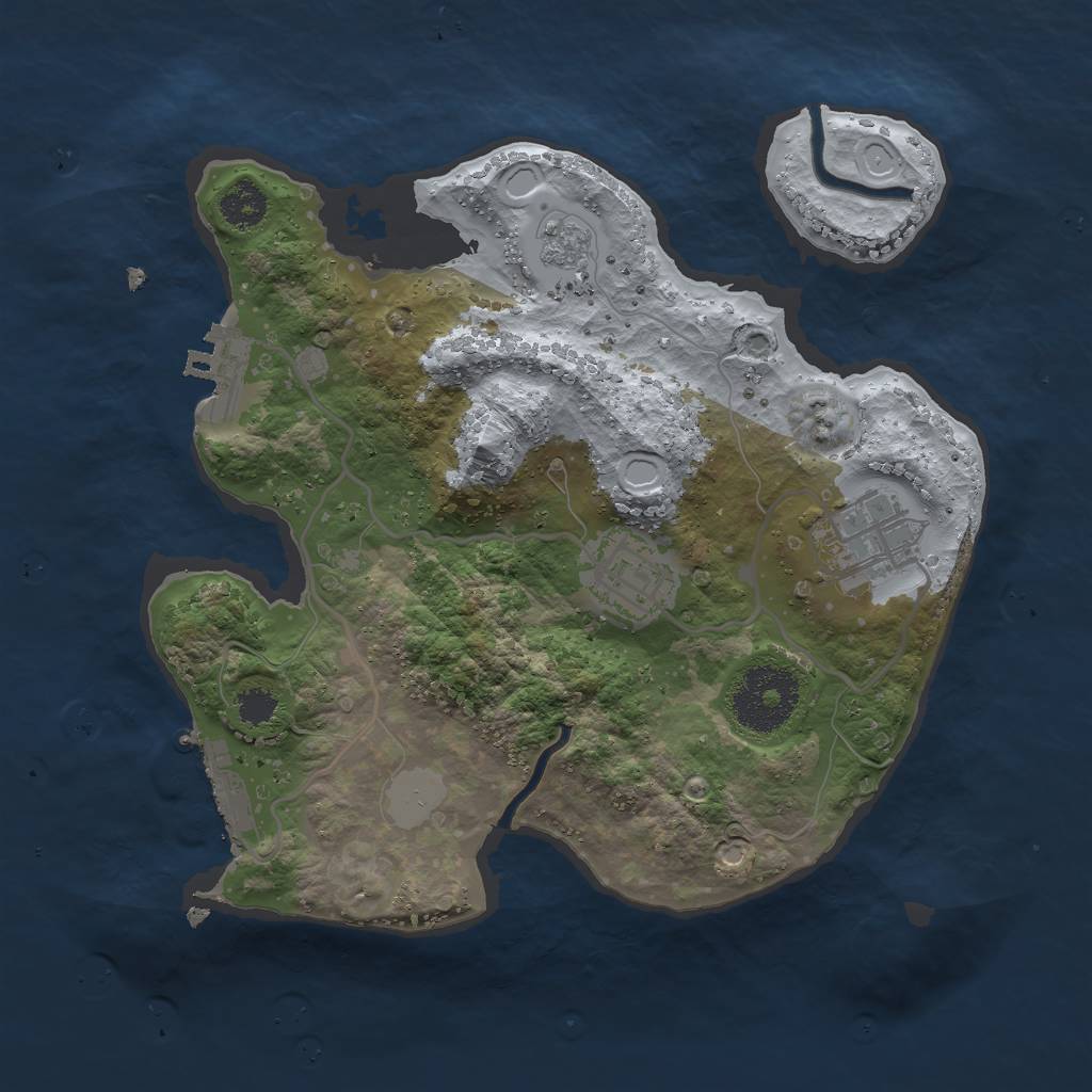 Rust Map: Procedural Map, Size: 2500, Seed: 1789998, 8 Monuments